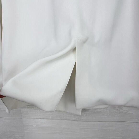 Zara Longline White Double Breasted‎ Blazer Women S Tailored Notch Collar Lined - Picture 9 of 16